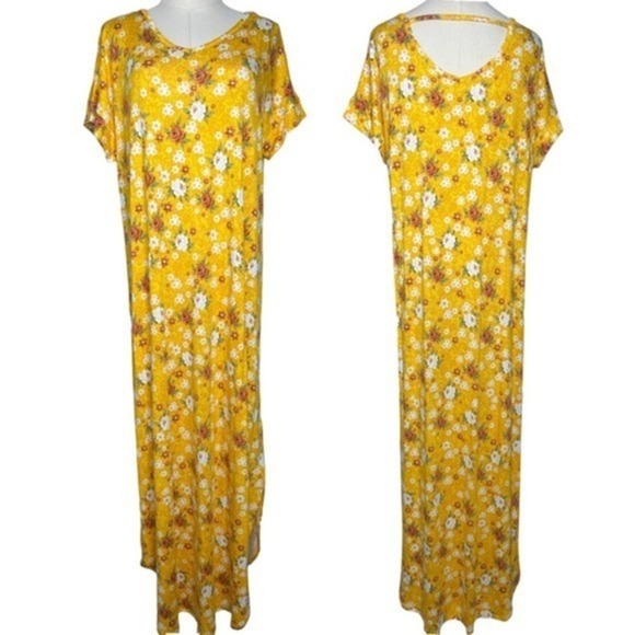 LuLaRoe Floral Macy Maxi Dress Size‎ Medium lc112 - Picture 2 of 9